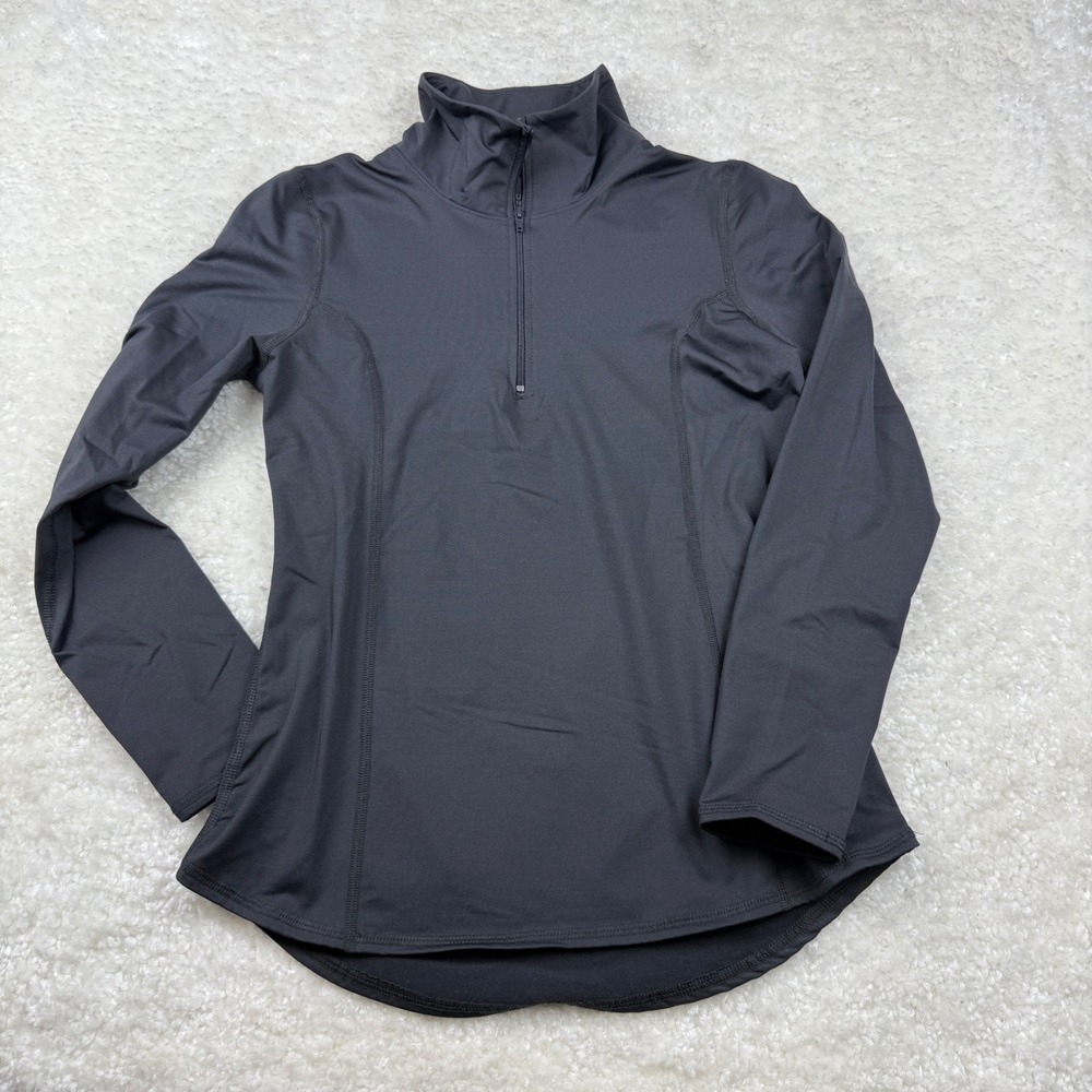 Evolution and Creation 1/4 Zip Pullover Women M Black Long Sleeve Active Top